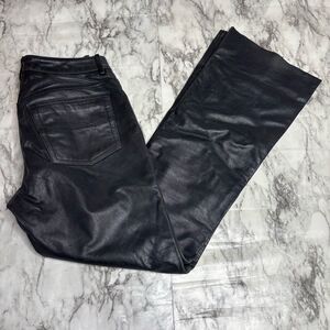 Express Genuine Leather Y2K vintage black flare bootcut pants size 5/6 vtg 90s